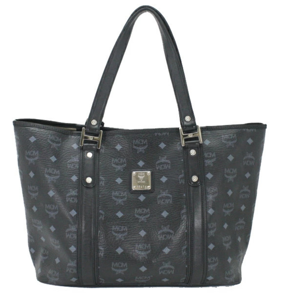 MCM Tote Bag Clutch Black Leather